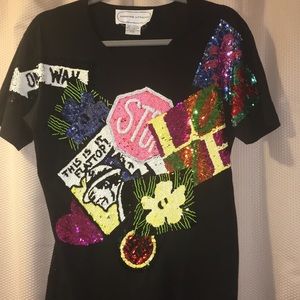 Vintage Adrienne Vittadini Sequin T-shirt